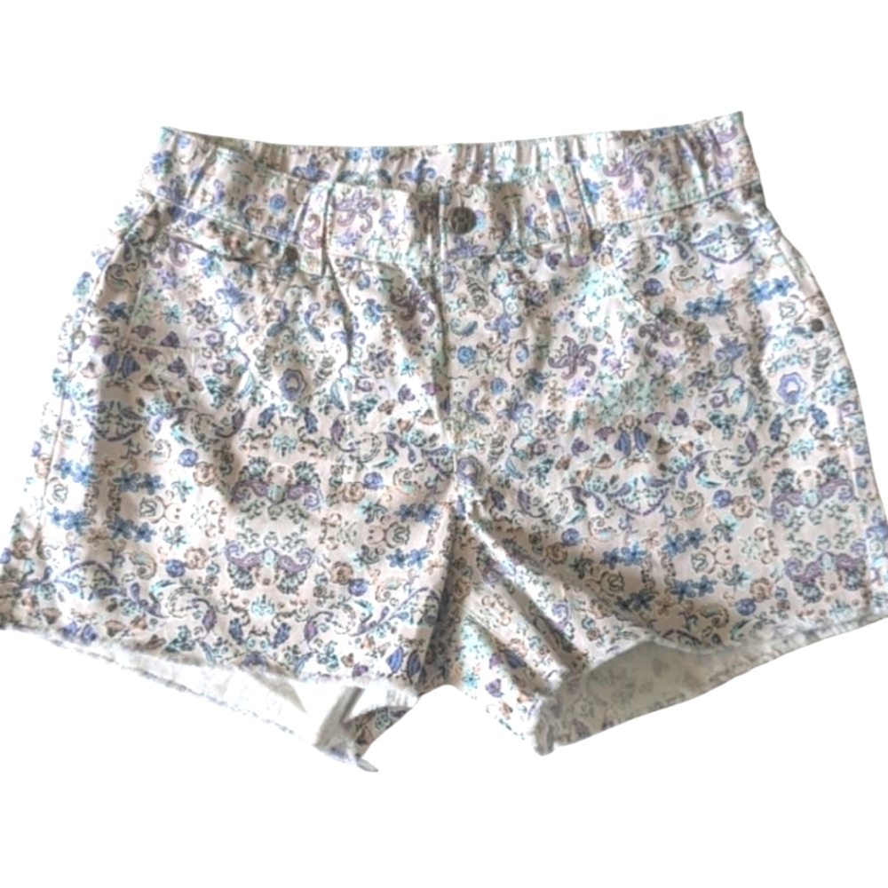 Hue Pull On Floral Denim Shorts